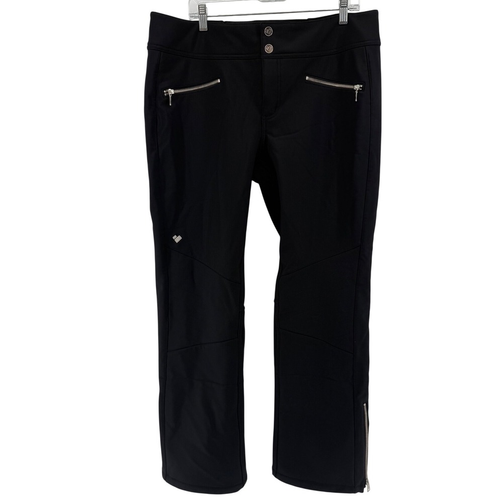 Obermeyer Resort Womens Black Softshell Ski Pants Fleece Lined Size 14 15028